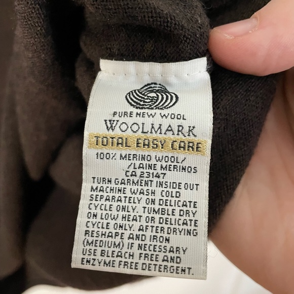 Vintage Talbots Brown 100% Merino Wool Brown Sweater Large - Picture 4 of 4